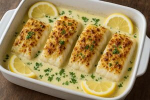 Recette Cabillaud au Four à la Moutarde et Crème Citronnée