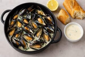 Recette Moules à la Crème & Vin Blanc