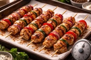 Temps de cuisson brochettes poulet au four