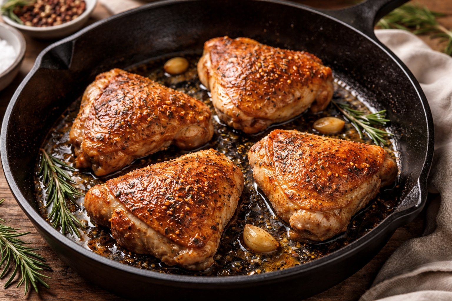 Temps de cuisson cuisses de poulet à la poêle