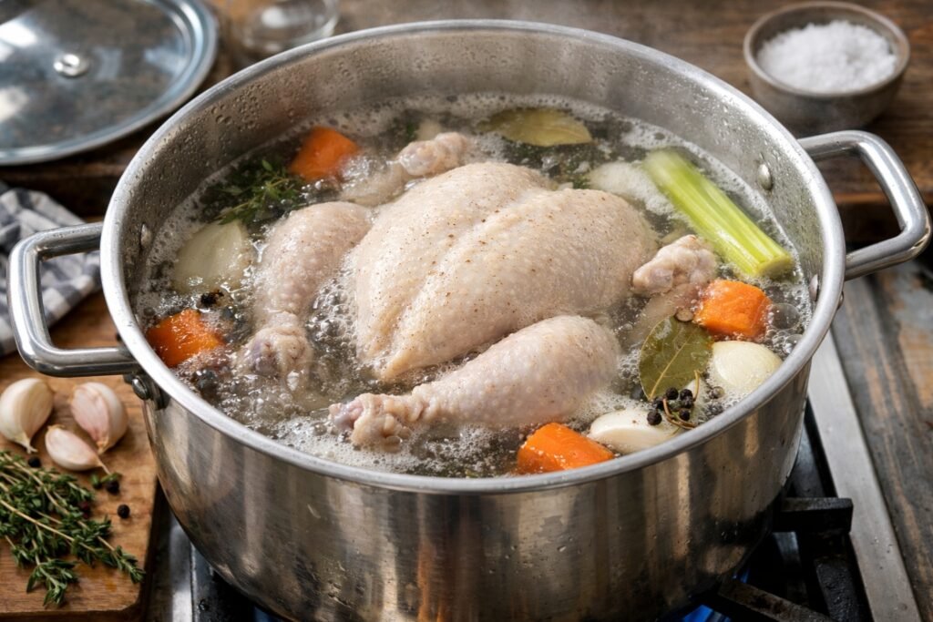 Temps de cuisson poulet à l'eau